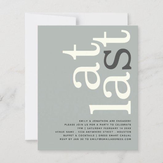 BEGROTING Eindelijk QR Code Sage Ivory Text Verlov (Voorkant)