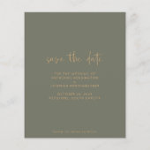 Begroting Elegant Arch Green Gold Save the Date (Achterkant)