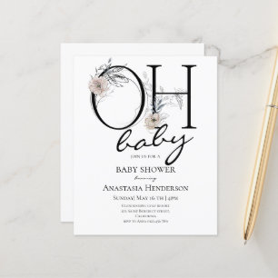Begroting Elegant Baby shower-uitnodiging.