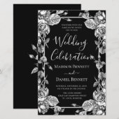 Begroting Elegant Black Floral Wedding Celebration (Voorkant / Achterkant)