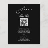 Begroting Elegant Black QR Code All in One Wedding (Achterkant)