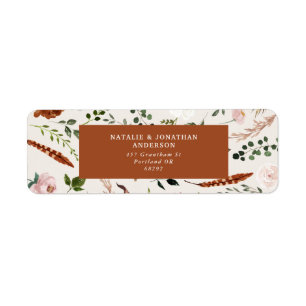 Begroting elegant Black terracotta floral bruiloft Etiket