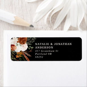 Begroting elegant Black terracotta floral bruiloft Etiket