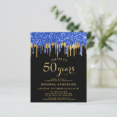 Begroting Elegant Blue Gold Black Glitter 50 verja (Staand voorkant)