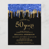 Begroting Elegant Blue Gold Black Glitter 50 verja (Voorkant)