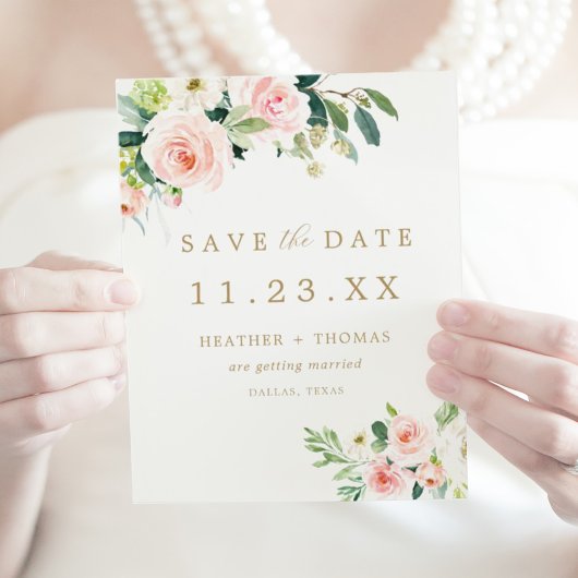 Begroting Elegant Blush Floral Save the Date