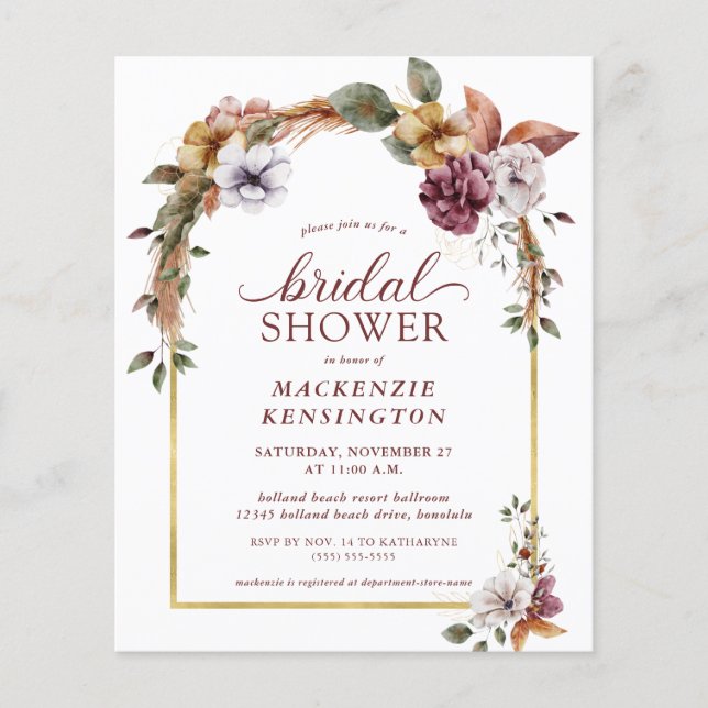 Begroting Elegant Boho Floral Arch Vrijgezellenfee (Voorkant)