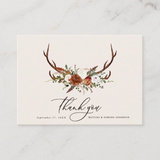 Begroting elegant bruiloft bedankt terracotta informatiekaartje (Voorkant)