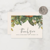 begroting elegant bruiloft bedankt voor de botanis notitiekaartje (Voorkant / Achterkant in situ)