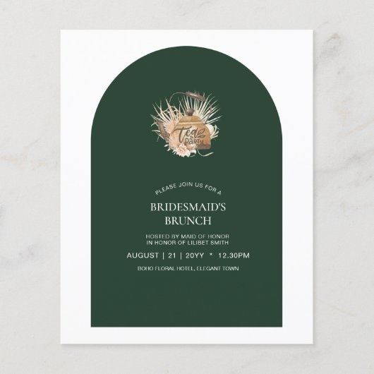 BEGROTING Elegant Emerald Green Typography Wedding Flyer (Voorkant)