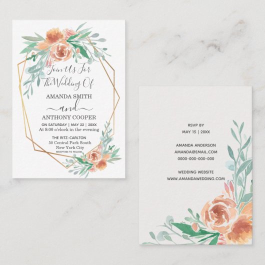 Begroting elegant en oorspronkelijke uitnodiging & (Voorkant / Achterkant)