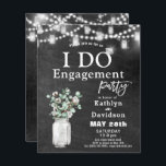 BEGROTING Elegant Eucalyptus I DO Party Invision<br><div class="desc">BEGROTING I DO Verloving Eucalyptus Floral Mason Jar op Chalkboard Party Invitation card. Viel uw speciale evenement met deze mooie en budgetvriendelijke kaart. Houd er rekening mee dat ENVELOPES NIET inbegrepen zijn. De afmetingen van deze kaart zijn 4, 5 x 5, 6 inch en passen goed in een A6-envelop van...</div>