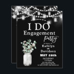 BEGROTING Elegant Eucalyptus I DO Party Invision<br><div class="desc">BEGROTING I DO Verloving Eucalyptus Floral Mason Jar op Chalkboard Party Invitation card. Viel uw speciale evenement met deze mooie en budgetvriendelijke kaart. Houd er rekening mee dat ENVELOPES NIET inbegrepen zijn. De afmetingen van deze kaart zijn 4, 5 x 5, 6 inch en passen goed in een A6-envelop van...</div>