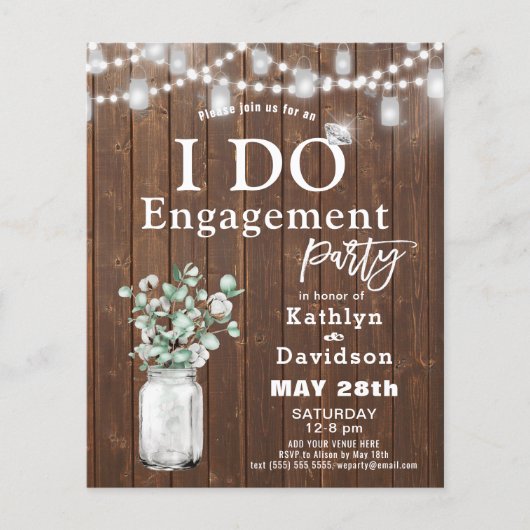 BEGROTING Elegant Eucalyptus I DO Party Invision Flyer (Voorkant)