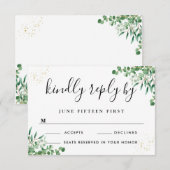 Begroting Elegant Eucalyptus leveert Greenery Wedd RSVP Kaartje (Voorkant / Achterkant)