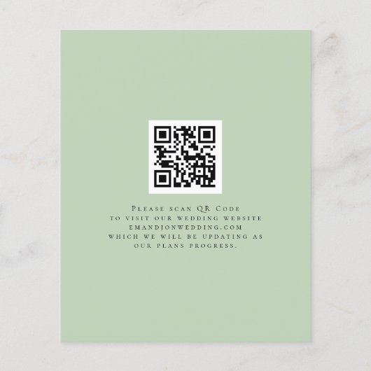 Begroting Elegant Eucalyptus QR code Opslaan Datum (Achterkant)