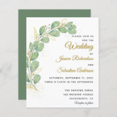 Begroting Elegant Eucalyptus Wedding Invitations (Voorkant / Achterkant)