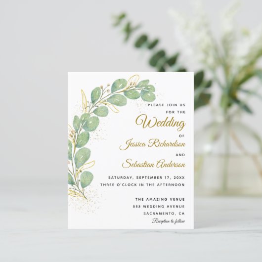 Begroting Elegant Eucalyptus Wedding Invitations (Staand voorkant)