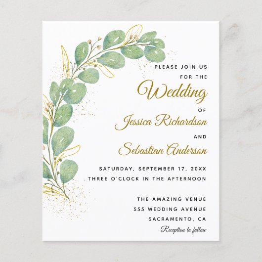 Begroting Elegant Eucalyptus Wedding Invitations (Voorkant)