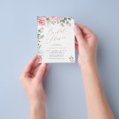 Begroting elegant floral bridal doucheuitnodiging flyer (Hand)
