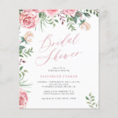 Begroting elegant floral bridal doucheuitnodiging flyer (Voorkant)