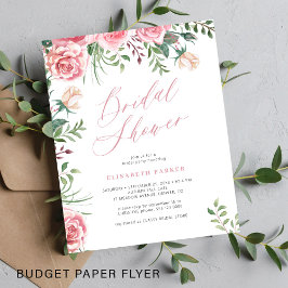 Begroting elegant floral bridal doucheuitnodiging flyer