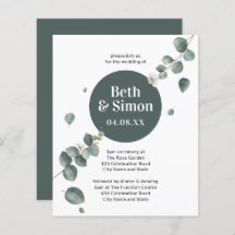 Begroting Elegant Foliage Green Circle Geo Wedding