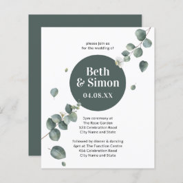 Begroting Elegant Foliage Green Circle Geo Wedding