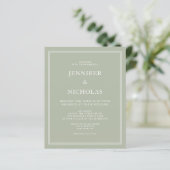 Begroting Elegant Formal Sage Green Wedding Invite (Staand voorkant)