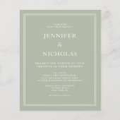 Begroting Elegant Formal Sage Green Wedding Invite (Voorkant)
