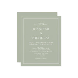 Begroting Elegant Formal Sage Green Wedding Invite
