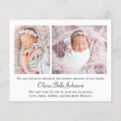 Begroting Elegant Foto Baby Girl Aankondiging gebo Flyer (Achterkant)