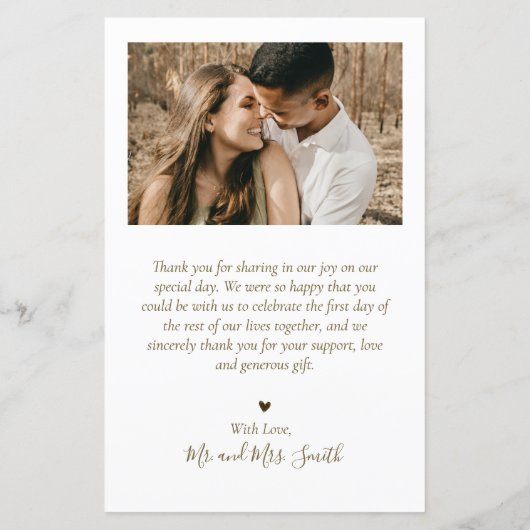 Begroting Elegant Foto Weddenschap Hartelijk dank (Achterkant)