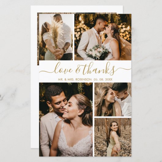 Begroting Elegant Foto Weddenschap Hartelijk dank (Voorkant / Achterkant)