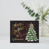 Begroting Elegant Gold Black Tree Merry kerst Feestdagenkaart (Staand voorkant)