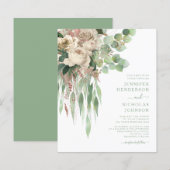 Begroting Elegant Green Floral Rozen Wedding (Voorkant / Achterkant)