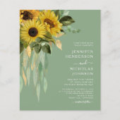 Begroting Elegant Green Floral Sunflower Wedding (Voorkant)