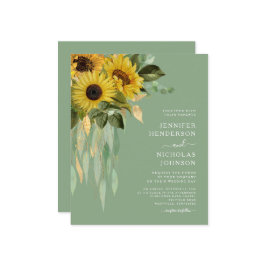 Begroting Elegant Green Floral Sunflower Wedding
