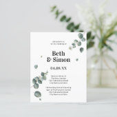 Begroting Elegant Green & White Waterverf Wedding (Staand voorkant)