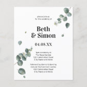 Begroting Elegant Green & White Waterverf Wedding (Voorkant)