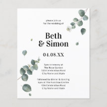 Begroting Elegant Green & White Waterverf Wedding