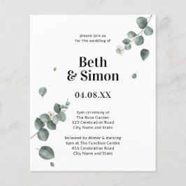 Begroting Elegant Green & White Waterverf Wedding