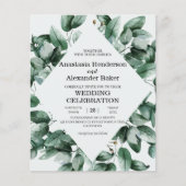 Begroting Elegant greenery bruiloft-uitnodiging. f Flyer (Voorkant)