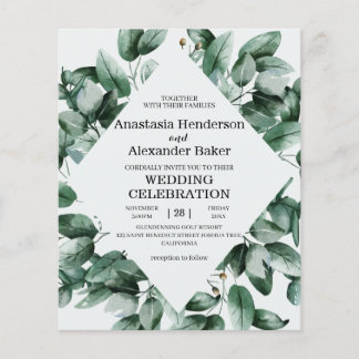 Begroting Elegant greenery bruiloft-uitnodiging. f Flyer