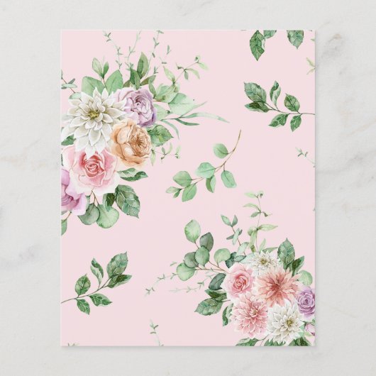 Begroting Elegant Greenery Floral Wedding Invitati (Achterkant)