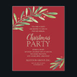 Begroting Elegant Greenery - Uitnodiging voor kers Flyer<br><div class="desc">De kleine 4, 5 x 5, 6-inch lichte papieren uitnodigingen bieden groen en bessen op rood en uw partijinformatie in een kerstbrief op deze feestdagen. Deze betaalbare uitnodigingen zijn gedrukt op papier van 80 lb dat verkrijgbaar is in drie formaten. **GEEN ENVELOPEN, gebruik 5" x 7" enveloppen. Controleer uw bestelling...</div>
