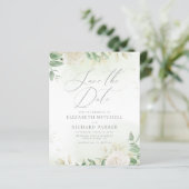 Begroting Elegant Greenery Wedding Save the Date (Staand voorkant)