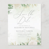 Begroting Elegant Greenery Wedding Save the Date (Voorkant)
