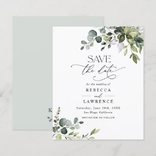 Begroting Elegant Greenery Wedding Save the Date
