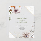 Begroting Elegant Herfst Floral Wedding Invite (Voorkant / Achterkant)